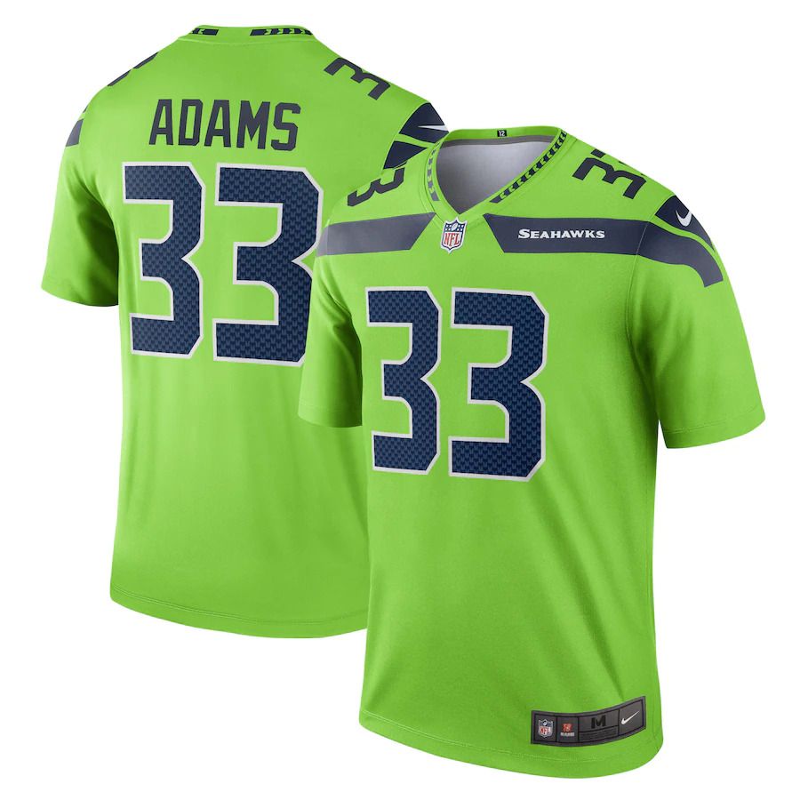 Men Seattle Seahawks 33 Jamal Adams Nike Neon Green Legend NFL Jersey